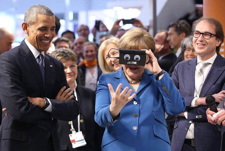 What in the world is Obama looking at in VR simulator (2)
